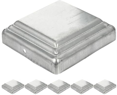 UKCOCO 6stücke Schutzkappen Aus Stahl Für Zaunpfosten Abdeckkappen Für Pfosten Quadratische Pfostenkappen Geländerkappen Zaunabdeckungen Stahlkappen Ersatzkappen Für Leitplankenpfosten Pf