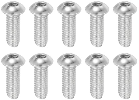 PATIKIL 10 st Infällda sexkantsskruvar, 5/16-18 x 7/8 tum rostfritt stål 304 bultar cylindriskt huvud sexkant infällda skruvar helt gängad ände UNC