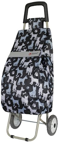 Dog Pattern Lightweight Shopping Trolley Strong Large (Black)