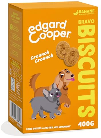 Edgard & Cooper Dulces para Perro Galleta Proteína Natural Perro Adulto Cerales Completas, Caja de 400 g x 1, Banana & Mantequilla de maní