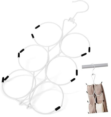 Alipis Organizador Ganchos Hierro Bufandas y Corbatas Blanco de Diseño de Múltiples Ahorrador de Espacio y Funcional para Armario en Casa