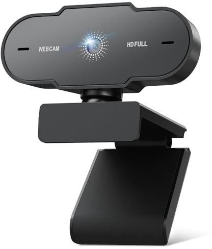 veorkide Webcam PC con Microfono Full HD 1080P - Web Camera PC USB Fuoco Fisso 30 FPS Videocamera Anti-Rumore per Laptop Desktop Youtube Streaming Skype Zoom Teams MacOS Windows Linux