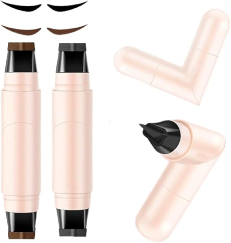 Set de 2 tampons eyeliner rotatifs - Outil de maquillage rapide, résistant aux bavures et longue tenue, prêt à l'emploi, pour les passionnés de maquillage, noir et marron (2, #1)