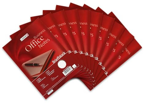 Landré Briefblock A5 kariert, 50 Blatt, 70 g/m² Papier, 10 Stück