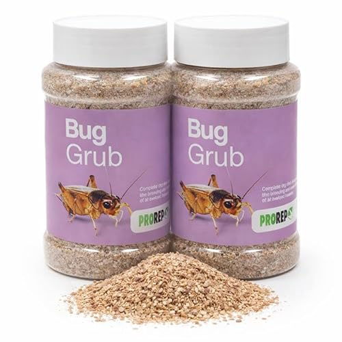 ProRep Bug Grub 300g | 2 Pack | Complete Feed for Feeder Insects | High Calcium & Protein Diet for Crickets, Mealworms & Livefood | Resealable Jar