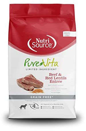 Nutri Source Pure Vita Grain Free Beef & Red Lentils, 5-Pound (Package May Vary)