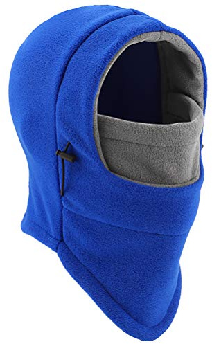 YQXCC Kids Winter Hats Balaclava Ski Mask Windproof Warm Adjustable with Fleece Lining Hat for Boys Girls Blue/Gray