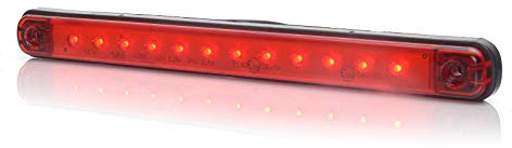 24/7 Auto 1x LED Trasero Tercera Freno Rojo 12 Luz LED 12/24V para Coche Caravana Camión SUV Coche Cable Camper