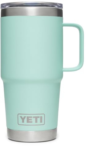YETI Rambler 20 oz Travel Mug, Stainless Steel, Vacuum Insulated with Stronghold Lid, Seafoam