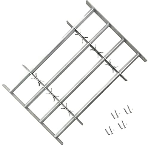 vidaXL Griglia di sicurezza regolabile per Windows con 4 traverse per la casa Materiale hardware Protezione per finestre Accessori da 20 -25 pollici
