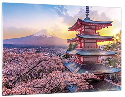 Decoracion Salon Fuji Choreito Pagoda Vidrios decorativos 120x80cm Cuadro Sobre Vidrio Moderno Cocina Cuadros Pared Impresiones Impresión en Cristal Wall Art Prints Grande XXL GAA120x80-4547