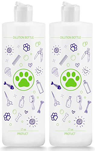 Pet Shampoo Thinner Bottles, Specialty Mixing Bottle for Concentrated Dog Shampoo, Dog Grooming Mixing Bottle, Shampoo and Conditioner (2)