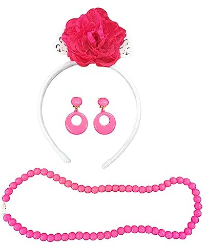 Conjunto Flamenca Diadema Flor, Pendientes Y Collar para NIÑA
