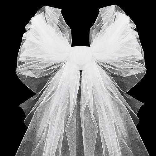 Organza Stoff DIY Tüllrolle 48cm*10m Tüll Dekostoff Tüllband Hochzeit Vorhänge Hochzeitsbogen Tüllstoff Drapierstoff Stoff für DIY Tutu Rock Handwerk Bogen Party Deko Crafts Geschenk, Weiss (Weiss)