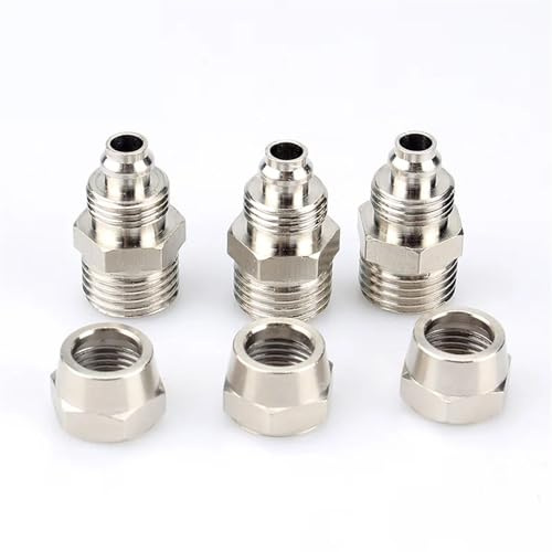 Connecteur pneumatique adaptateur à vis rapide, placage de cuivre et de nickel PC6 8 10mm, Joint à torsion rapide, filetage mâle 1/8 1/4, raccords de tuyaux (Color : 12-04)