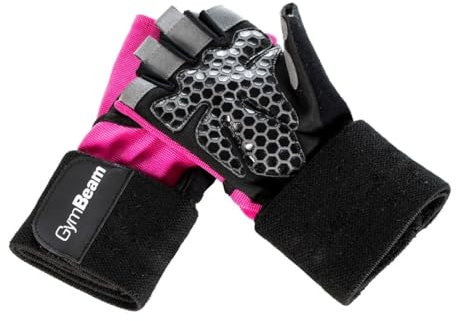 GymBeam Trainingshandschuhe Guard Pink - rutschfeste Fitness Handschuhe für Frauen mit Handgelenkstützen, schützt vor Schwielen, ideal für das Training im Fitnessstudio, Fitnesshandschuh Gym (M)