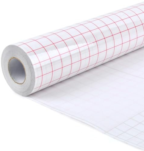 OctBird Transferfolie Plotter 30,5cm x 919cm Plotterfolie Vinyl Flexfolie Plotter Textil Selbstklebende Folie Transparent Heat Transfer Vinyl Übertragungsfolie Bügelfolie Zum Plotten Schablonenfolie
