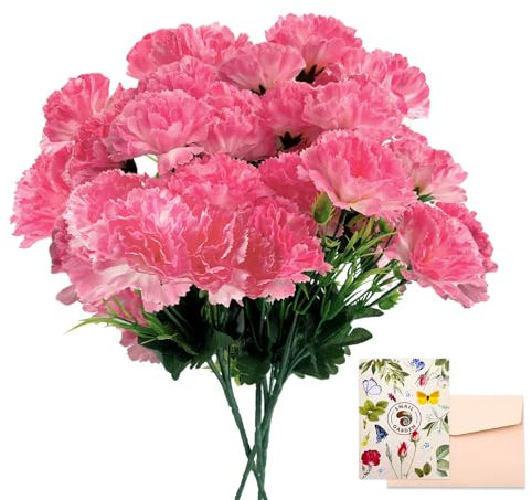 Snail Garden Lot de 24 Fleurs artificielles Roses en Vrac avec stermes, Bouquet de Fleurs artificielles en Soie, ne se décolore Pas, Grandes Fleurs de 7 cm pour fête des mères, Mariage, décoration