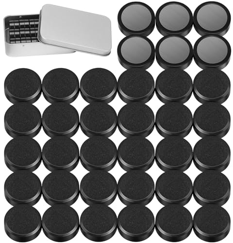 Wukong Pack of 36 Circle Magnets for Whiteboard, Black, Fridge Magnets for Magnetic Board, School, Seminars, Fridge Magnet, Lockers and Photos, Diameter 20 mm, 8 mm Thickness