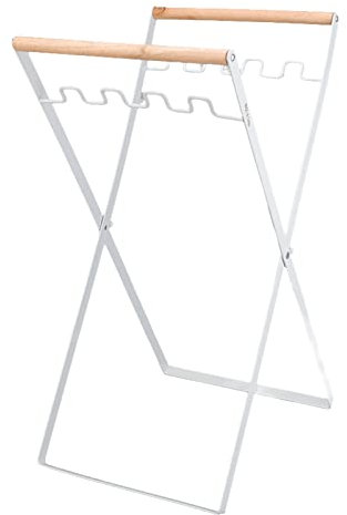 Sunicon Support de sac poubelle portable, support de sac poubelle pliable, cadre en fer, support de portable pour extérieur, support de sac à feuilles pour intérieur (White)