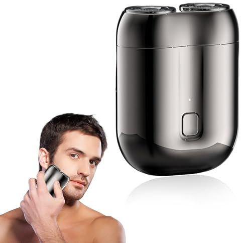 Rasoio portatile mini elettrico 2025 nuovo IPX7 impermeabile, testa di ricarica USB-C per casa, auto, viaggio (grigio)