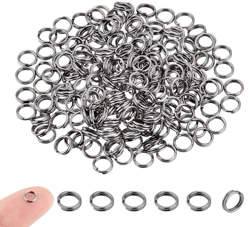 PH PandaHall 400pcs 5mm Anneaux Fendus Petits Porte Clés Double Boucle Anneau de Jonction Bijoux Anneaux de Liaison pour Pendentifs Porte Clés Bijoux DIY Fabrication Artisanale,Noir