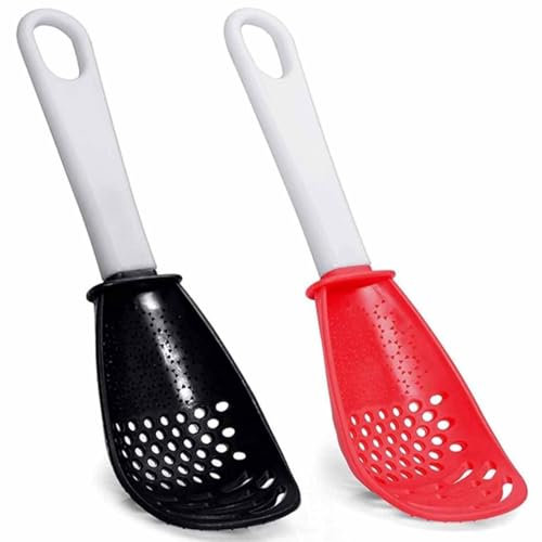 2 Pcs Multifunctional Cooking Spoon Slotted Spoon Kitchen Cooking Plastic Spoons for Kitchen Cooking Mashing Grating Garlic Egg White Separator Skimmer Colander Strainer