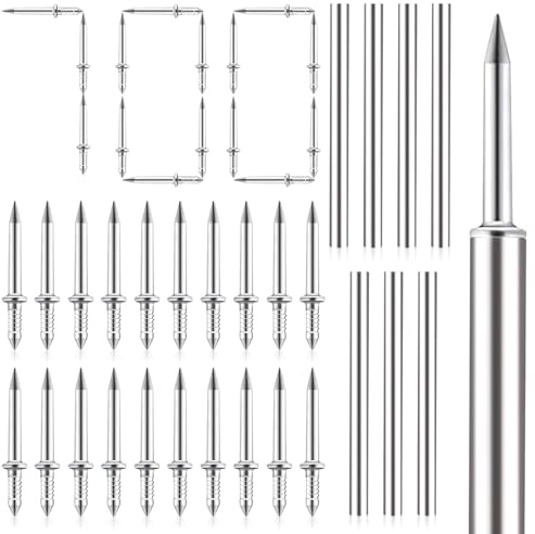 Chiodo a Doppia Testa 700Pcs Chiodi per Battiscopa Senza Cuciture Filo per Battiscopa Viti di Sicurezza Invisibili con 7 Strumenti per Manicotti (700, Argento)
