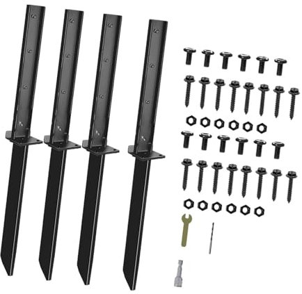 Colcolo Recence Post Anchor Repair Kit di Ancoraggio di Ancoraggio a Terra Fixer Addensato Installazione Easy Installazione Post di Supporto Post di Supporto, 4 Kit di Riparazione