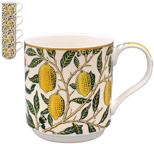 The Leonardo Collection William Morris Fruits Mugs Set of 4 | Tea & Coffee, Hot Drinks, Fine China, Kitchen & Home, Reusable Ceramic