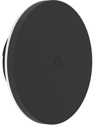 EGLO Valgiano LED-vägglampa, med magnetfäste, batteridriven | trådlös väggspotlight, touch-dimmer, USB-uppladdningsbar, rund, svart plast, varmvitt till kallt vitt ljus, IP44, diameter 15