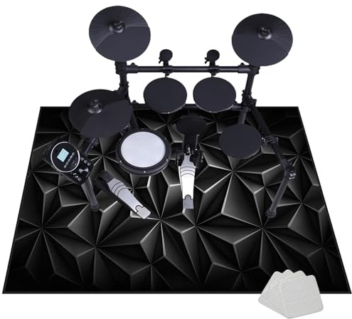 JaevKwzy Tappeto Batteria Elettronica | Tappeto Carpet Tappeti Antiscivolo per Batteria | Tappetino Insonorizzato Drum | Tappetino Professionale Rettangolare Jazz | Tappeto per Batteria 120 x 80 cm