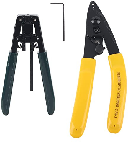 Herramienta de empalme en frío de fibra, alicates de 3 puertos, pelacables ópticos, kit de tijera para revestimiento de cables, diseño ergonómico, negro