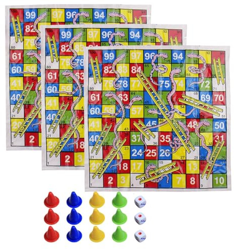 Snakes And Ladders Kids Games, Portable Ladders Chess, Portable Snakes Chess, Board Games Kids, 3 Set Compact Design Toy Fun Equipment For Adults Family