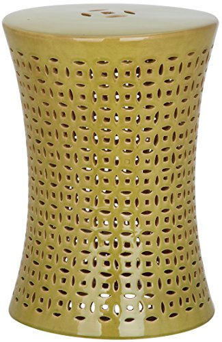 Safavieh Castle Gardens Collection Camilla White Glazed Ceramic Garden Stool
