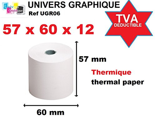 rollo de papel térmico 50 bobinas de alta capacidad 57 x 60 x 12 para máquinas de caja registradora heatmap