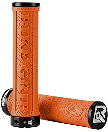 ROCKBROS Bike Handlebar Grips Single Lock-On Rubber and Aluminium Alloy Bicycle Handle Grips with 22.2mm Inner Diameter Orange
