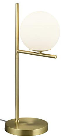 Trio Leuchten Tischleuchte Pure 502000108, Metall Messing matt, Glas weiß, exkl. 1x E14