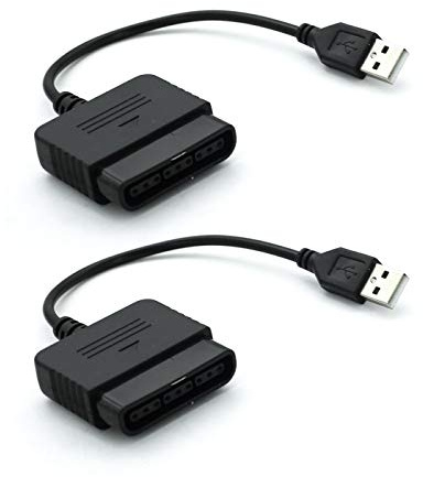 DEVMO Lot de 2 câbles USB PS2 vers PS3 pour manette de jeu vidéo compatible avec Sony PS2 PS3 PC Playstation 2 Playstation 3