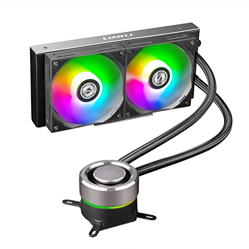 Lian Li Galahad 240 ARGB Wasserkühlung, 2x120mm Ventilator, 12.75 Zoll, Kompatibel mit Desktop, 120 cm³/min Luftstromkapazität