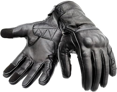 Hand Fellow Gants de moto en cuir de qualité supérieure pour homme - Gants de course pour écran tactile - Gants d'équitation - Taille XXL