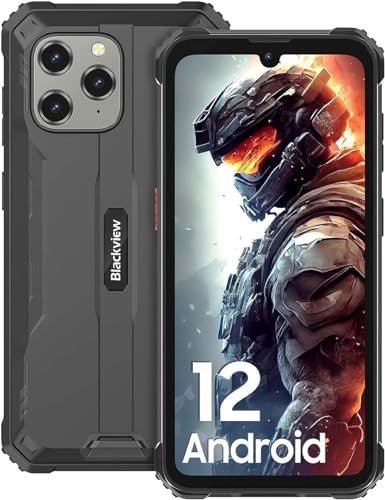 Blackview BV5300 Pro Outdoor Handys ohne Vertrag 2023, MTK P35 7GB+64GB Outdoor Smartphone Android 12, 13MP+8MP, 6.1 HD+, 6580mAh Akku, IP68 Handy ohne Vertrag, Dual SIM 4G NFC OTG GPS FM, Schwarz