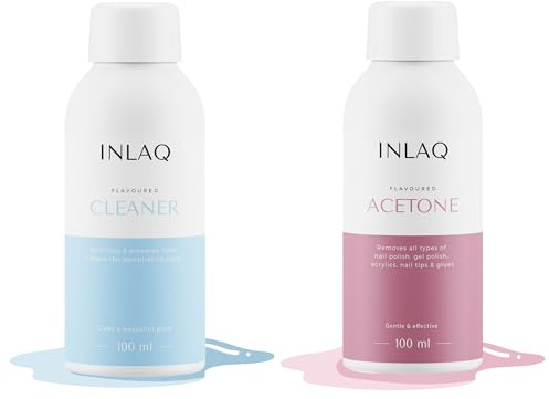 INLAQ® Cleaner Ongles Degraissant + Dissolvant vernis semi permanent 100ml | Acetone Dissolvant pour vernis à ongles | Acetone + Cleaner 100 ml