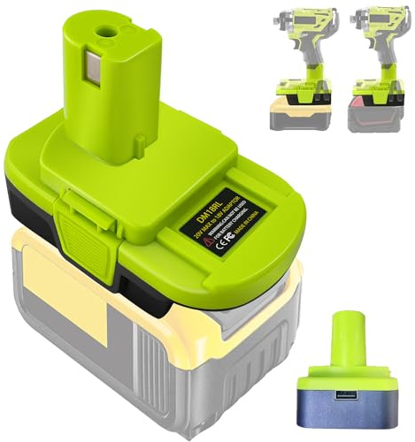 TPDL DM18RL Akku Adapter für Dewalt 20V für Milwaukee 18V Lithium-ion Akku arbeitet im für Ryobi 18V Elektrowerkzeugs, Konverter mit USB Port
