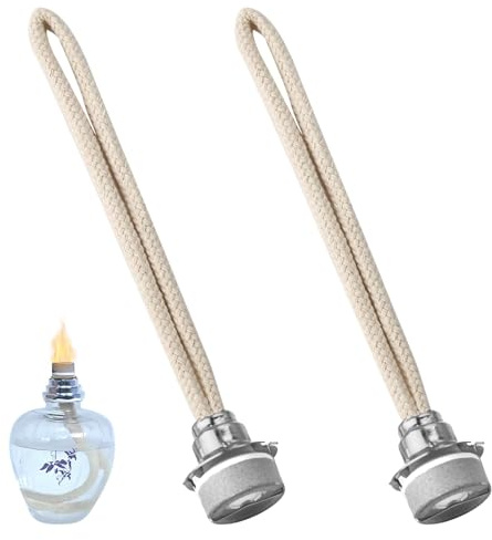Kit de 2 Mechas para Lámpara de Aromaterapia, Mechas de Repuesto para Lámpara de Aceite de Perfume Quemador Catalítico de 18mm para Difusor de Perfume Duradero Seguro para el Hogar (Plata)