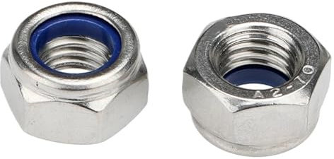 Contratuerca, tuercas autoblocantes 50/30/10 piezas Tuerca autoblocante de acero inoxidable Tuerca de seguridad de nailon Contratuerca deslizante Tuerca hexagonal de nailon DIN985 M2 M2.5 M3 M4 M5 M6