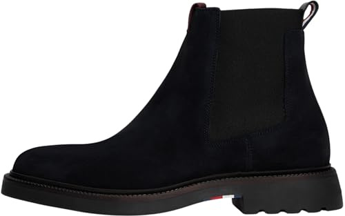 Tommy Hilfiger Bottines Chelsea Homme Comfort en Daim, Bleu (Desert Sky), 42
