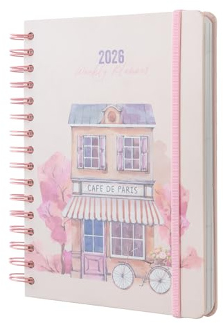Grupo Erik Agenda 2026 Semana Vista A5 Paris, rosa - Agenda semanal Anual mujer : Incluye Pegatinas, Marcapáginas, Ilustraciones y Planificador mensual