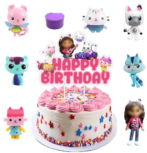 VOVhpbidy 9 Pezzi Mini Figurines Gabys per Ragazza, Non Commestibili, Decorazioni Torta Compleanno Gabys, 3D Mini Figures Cake Toppers per Festa di Compleanno Bambini