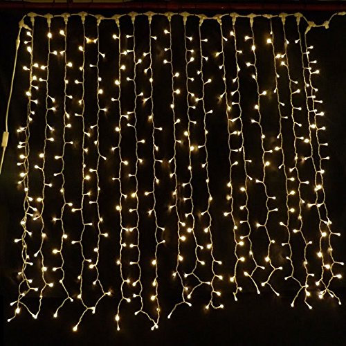 LightsGo 200LED Curtain Lights 2x2m Mains Powered Fairy Lights (Warm White) Perfect Decorative Lights, Christmas, Festive, House Decoration Lights